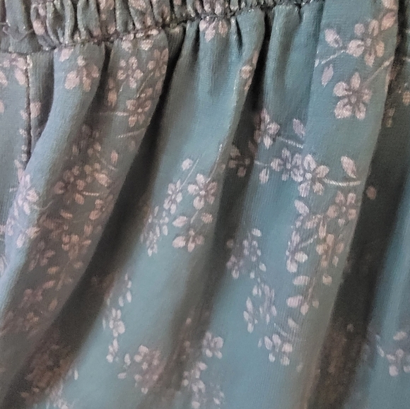 Roxy Jumpsuit Sz Small Smocked Straight Wide Leg Ditzy Floral Bohemian Beachy - Picture 2 of 12